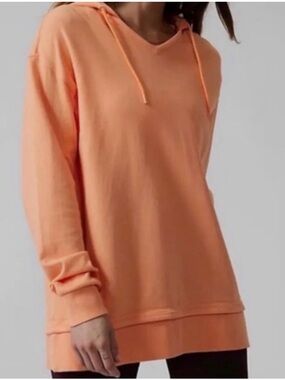 Athleta Sundown Hooded Sweatshirt in Persimmon Orange Size Large